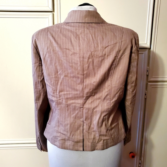 Lane Bryant Lt. Brown Pinstripe Blazer - Picture 3 of 4